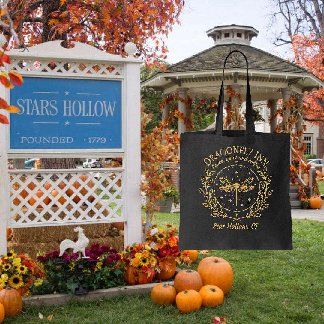 DRAGONFLY INN GOLD TOTE