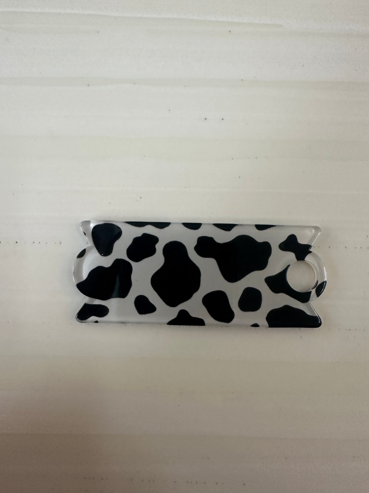 40 oz Cow print name tag
