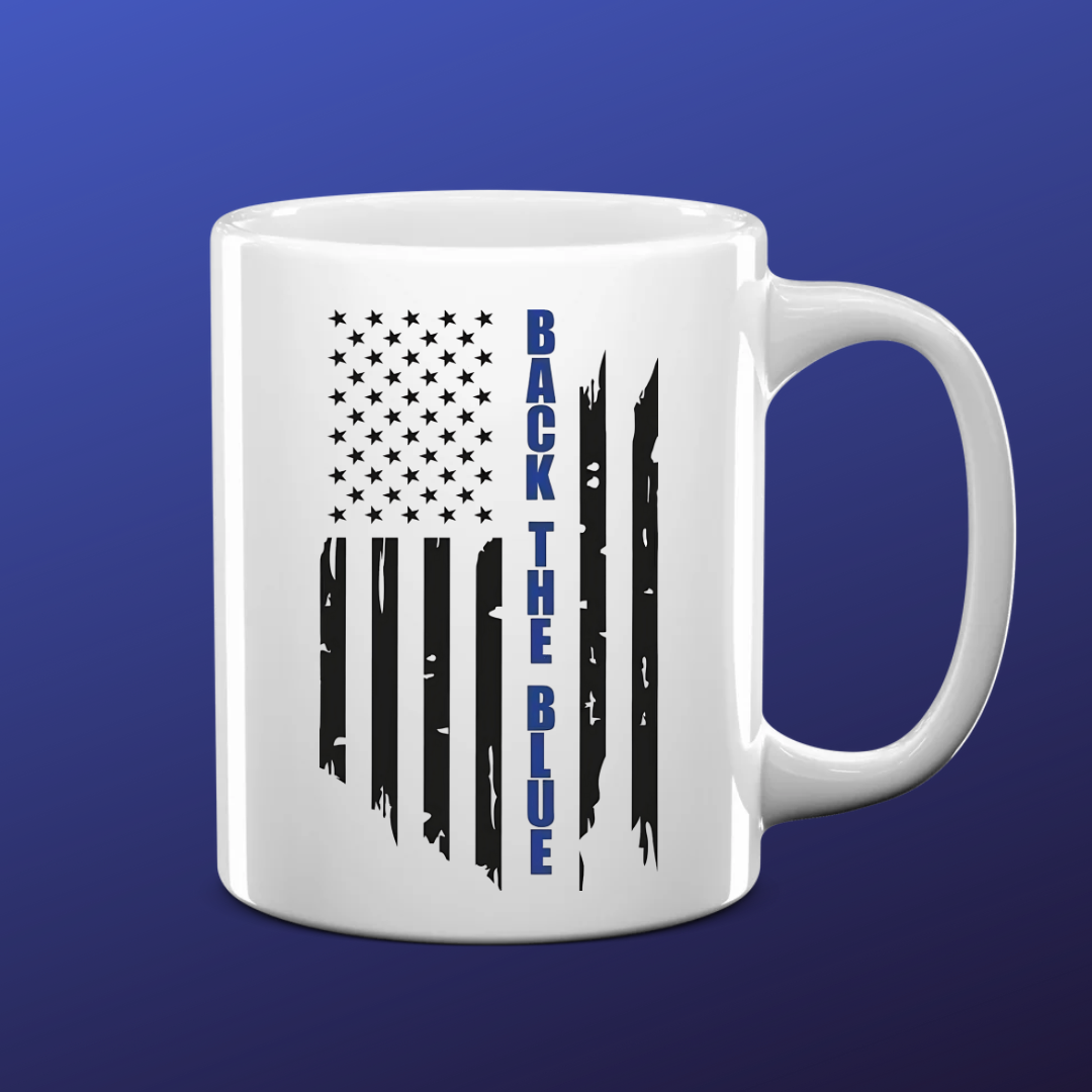 BACK THE BLUE FLAG MUG