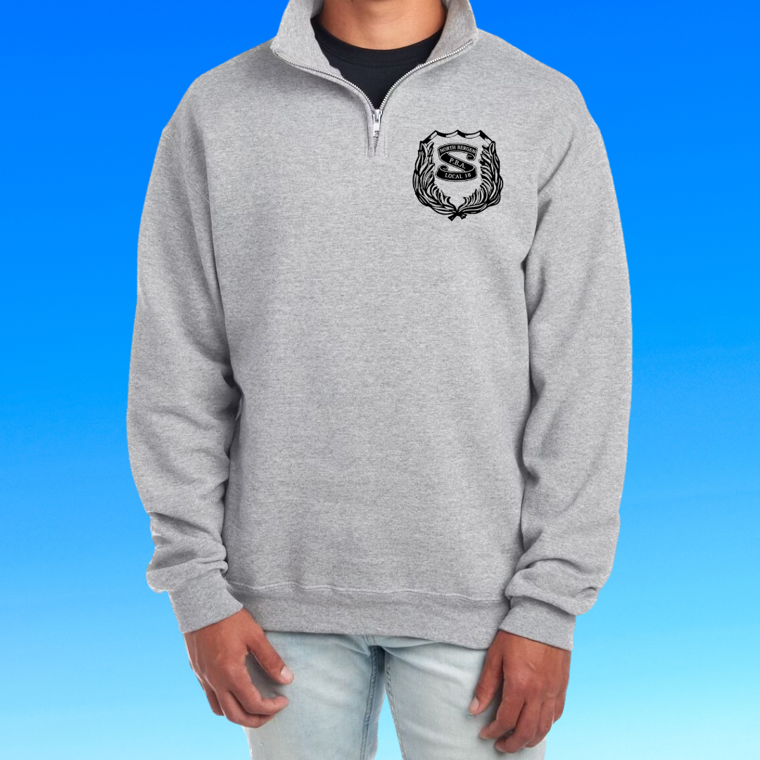 NB PBA LOCAL 18 1/4 ZIP BLACK LOGO