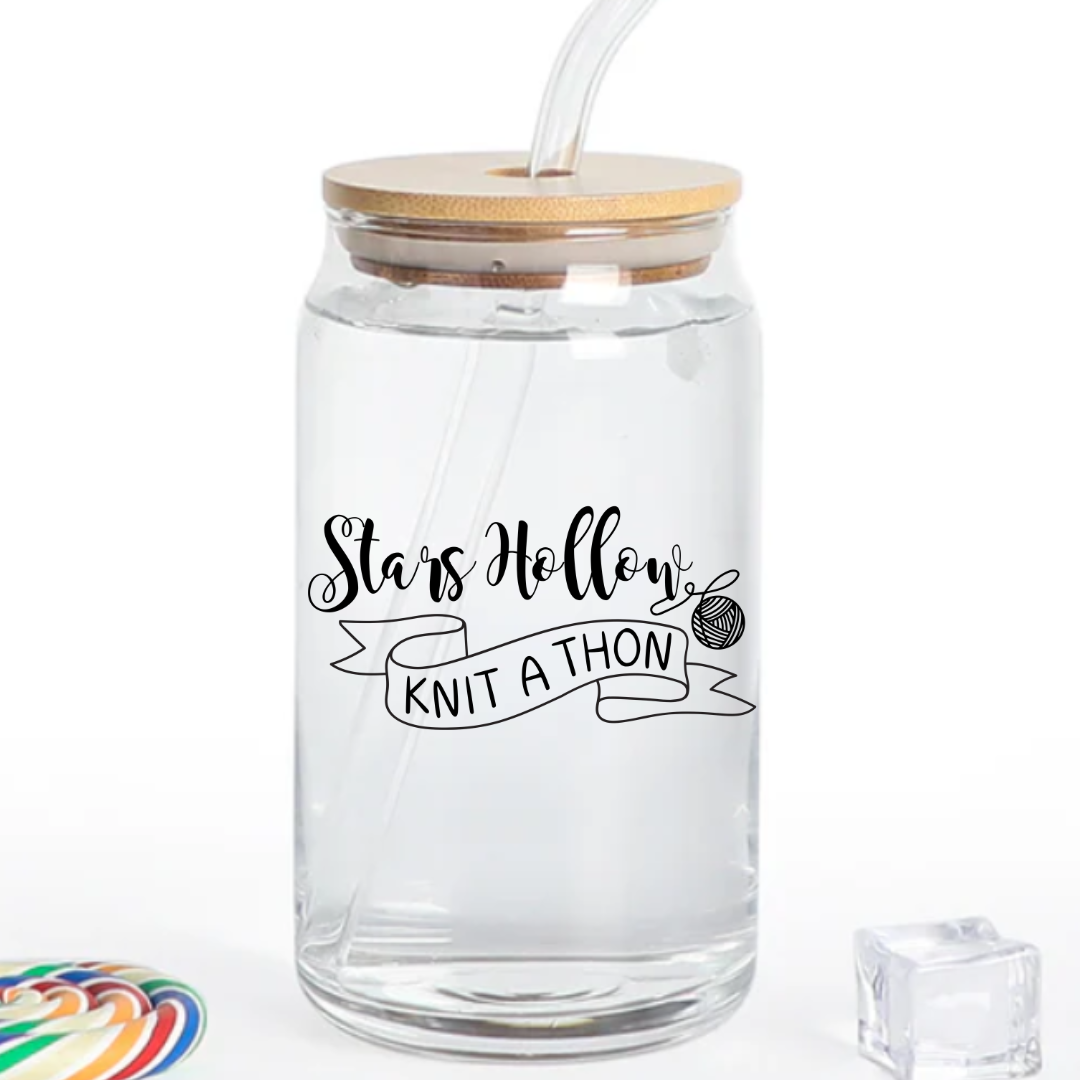 STARS HOLLOW KNIT A THON 16 OZ GLASS