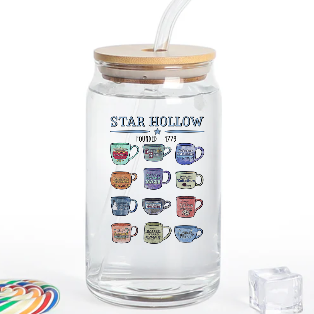 STARS HOLLOW MUGS 16 OZ GLASS