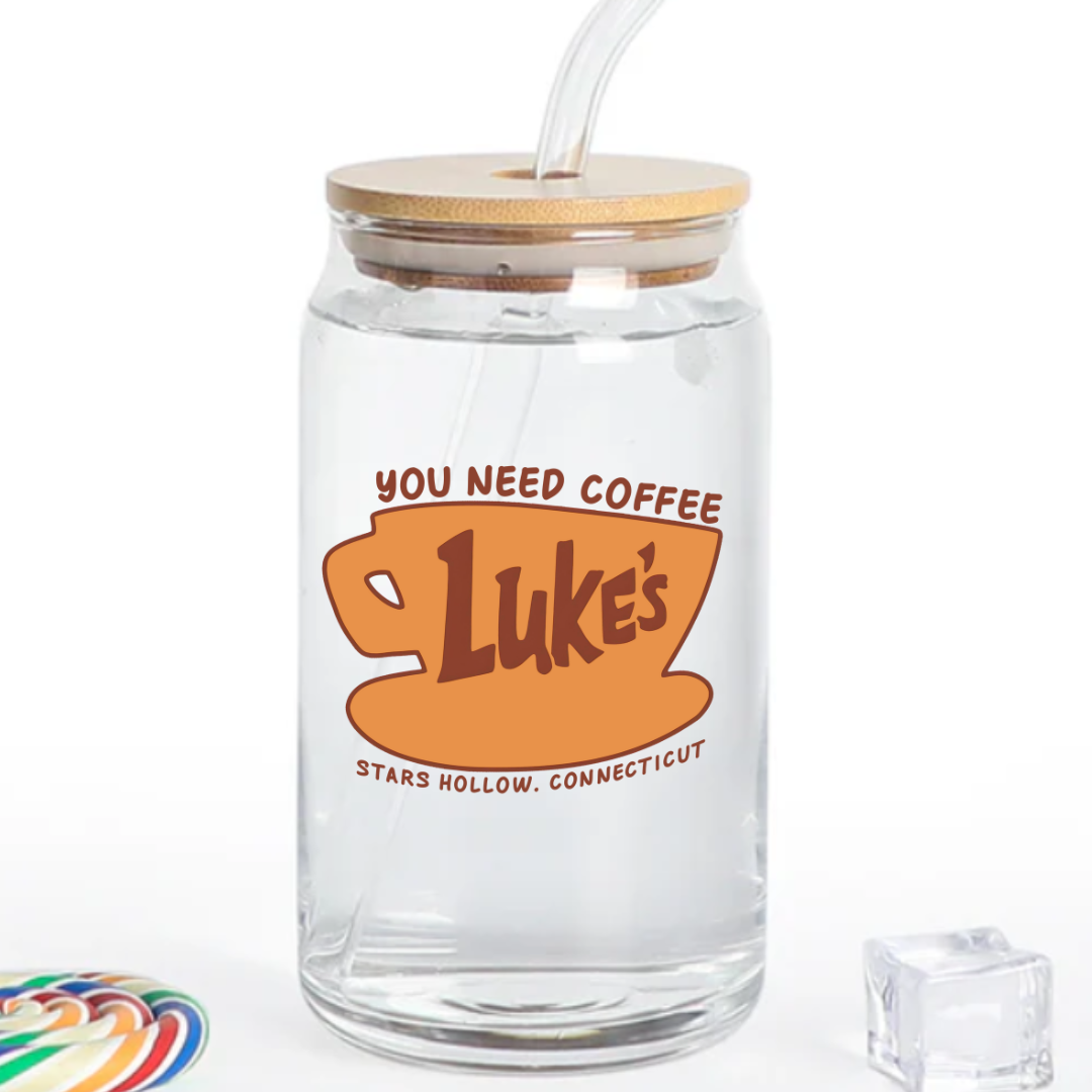 LUKES YOU NEED COFFEE 16 OZ GLASS