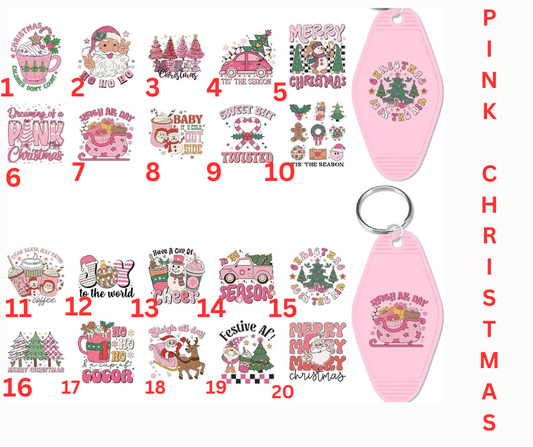 PINK CHRISTMAS KEYCHAINS