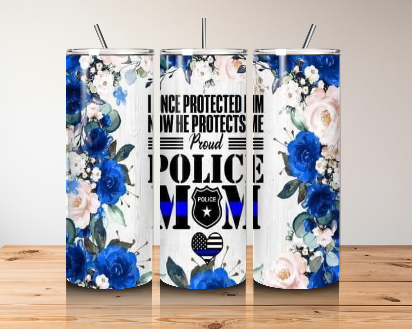 POLICE MOM 20 OZ TUMBLER