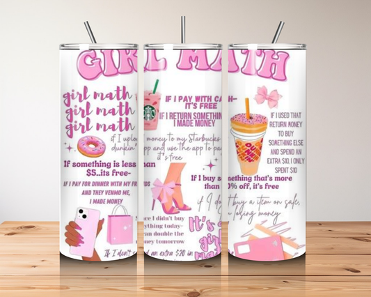 GIRL MATH TUMBLER