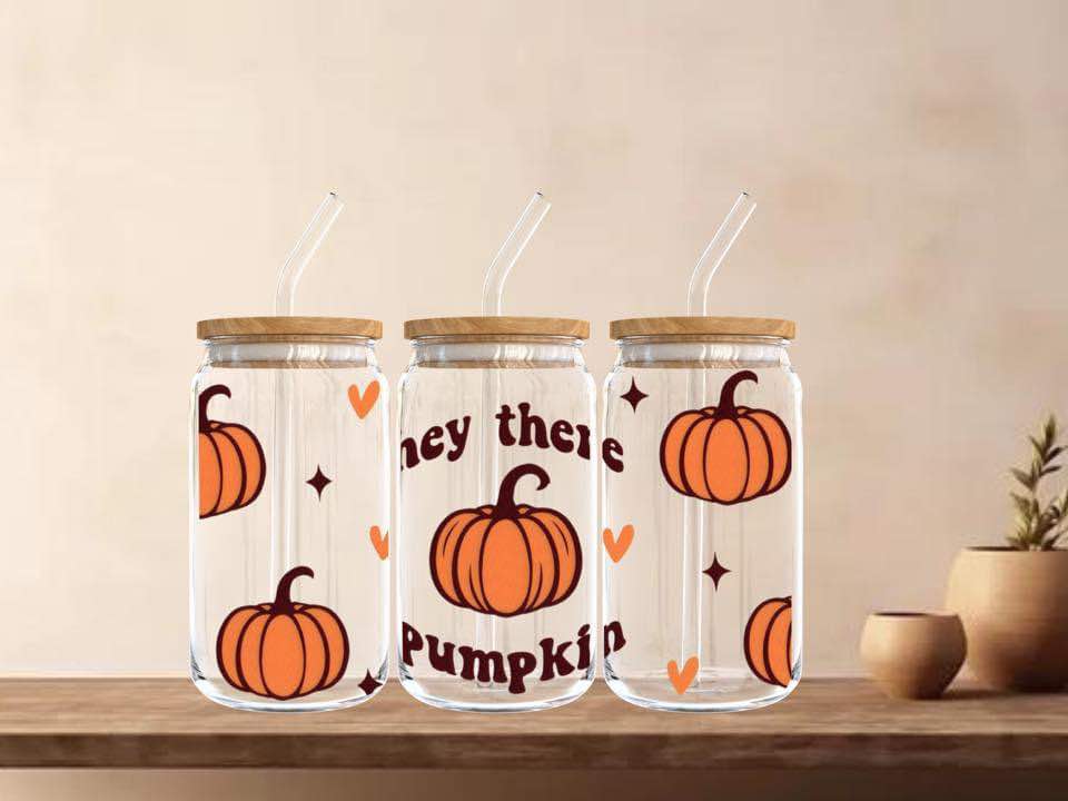 HEY PUMPKIN 16 OZ GLASS