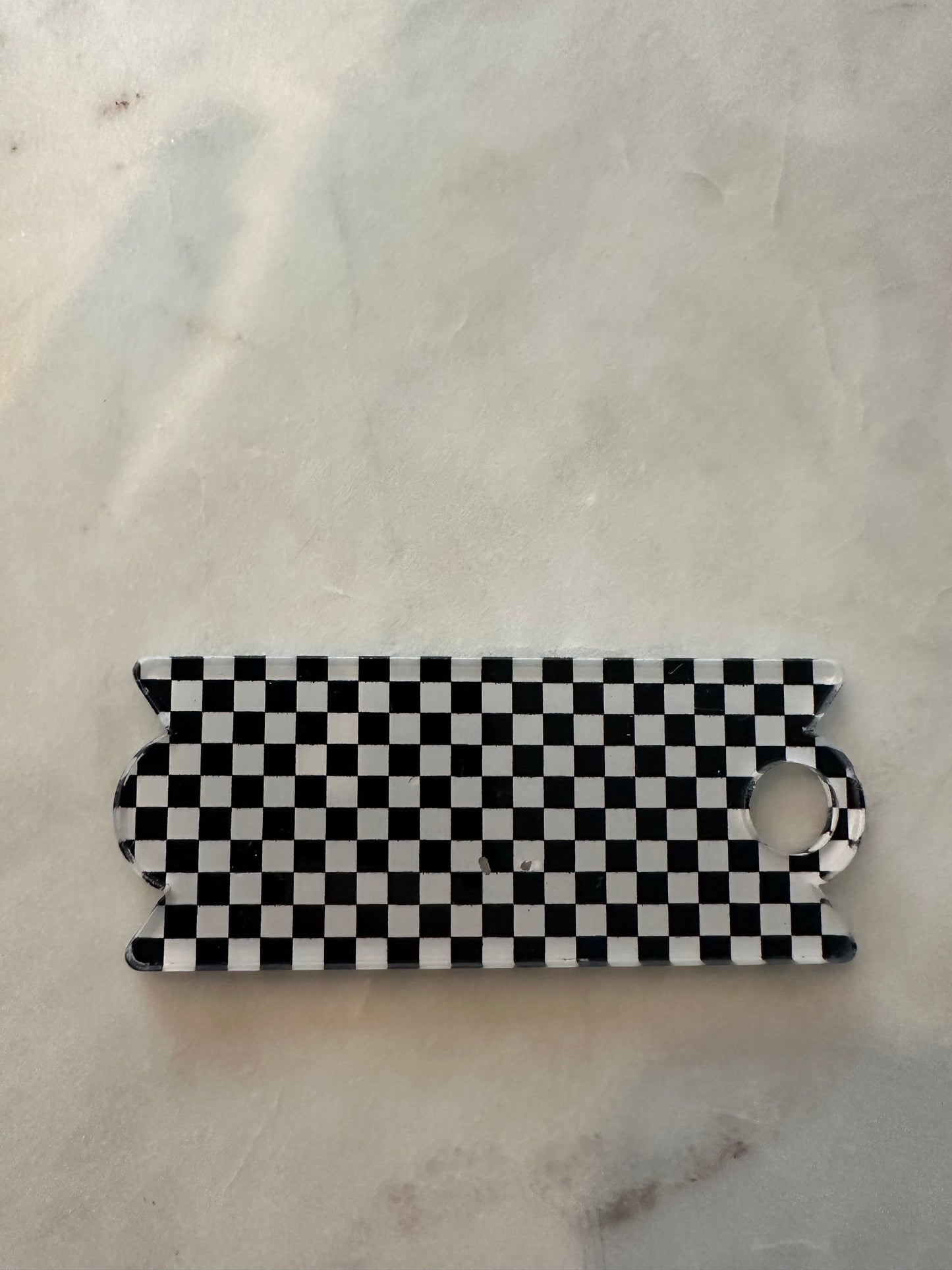 40 oz Checkered print name tag