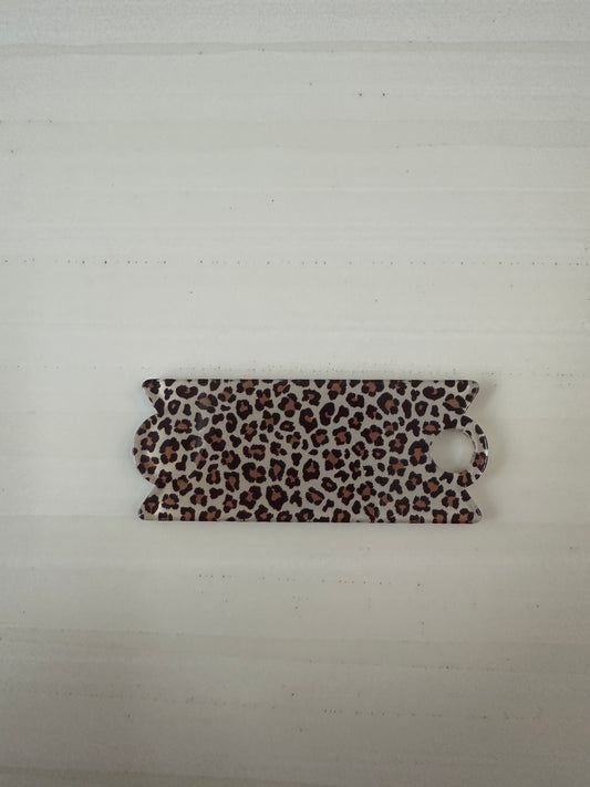 40 oz Leopard print name tag