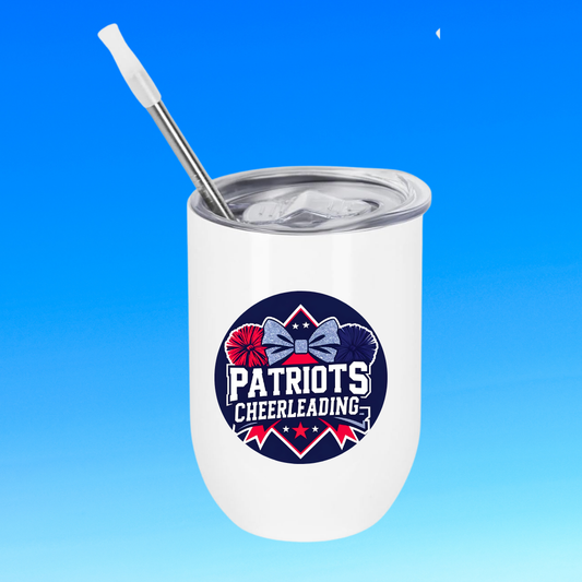 SEC PATRIOTS REC CHEER WINE GLASS BOW