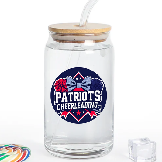 SEC PATRIOTS REC CHEER GLASS CUP BOW